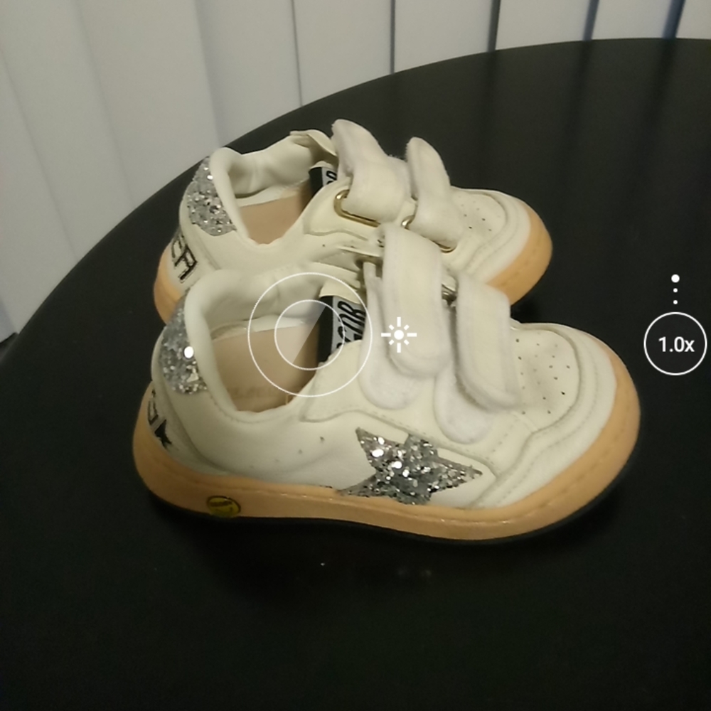 Golden Goose Kids White and Silver Sneakers